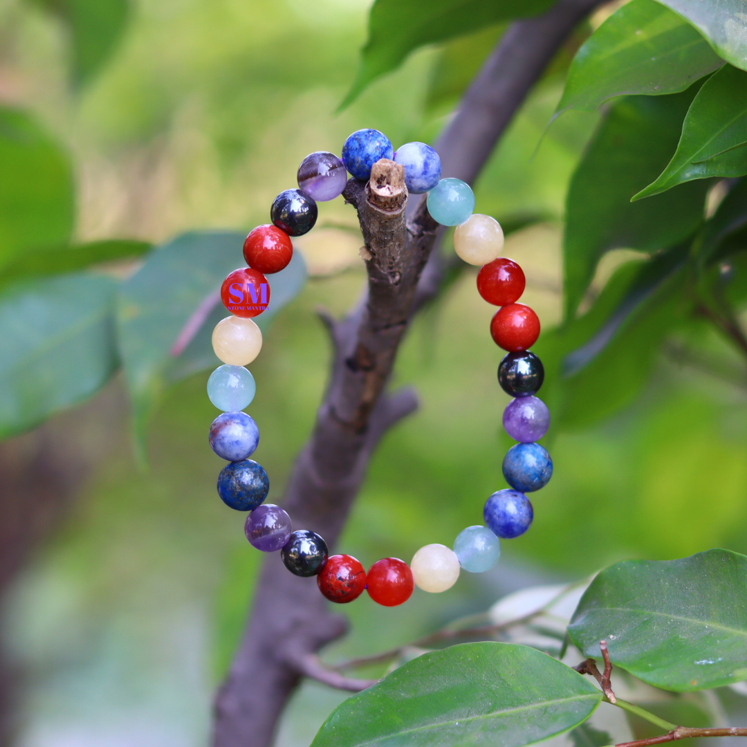 7 Chakra Healing Crystal Bracelet | Balance & Harmony | 8mm Gemstone Beads