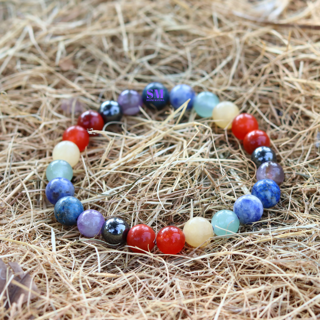 7 Chakra Healing Crystal Bracelet | Balance & Harmony | 8mm Gemstone Beads