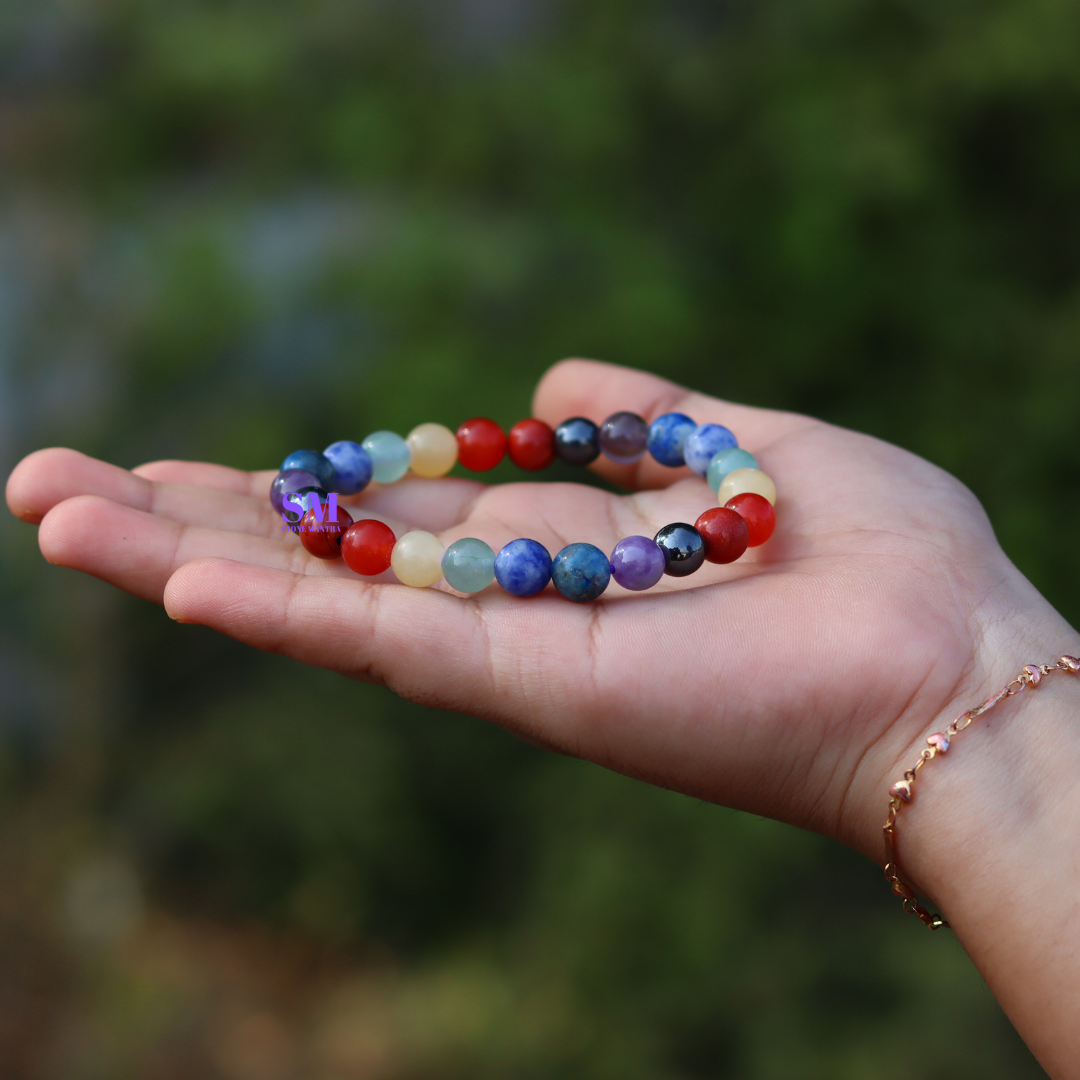 7 Chakra Healing Crystal Bracelet | Balance & Harmony | 8mm Gemstone Beads