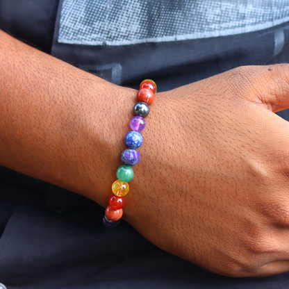 7 Chakra Healing Crystal Bracelet | Balance & Harmony | 8mm Gemstone Beads